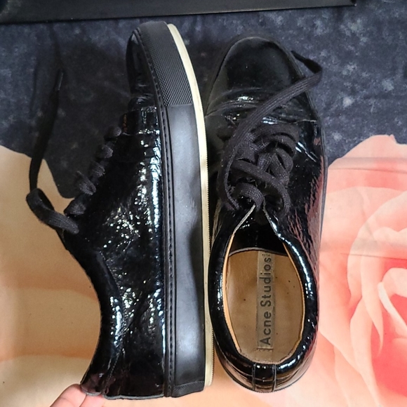 Acne Studios black shoes sneakers sz 41 leather - Picture 1 of 13